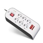 محافظ 6 خانه ارت دار با کلید و کابل 5 متر کد 8796