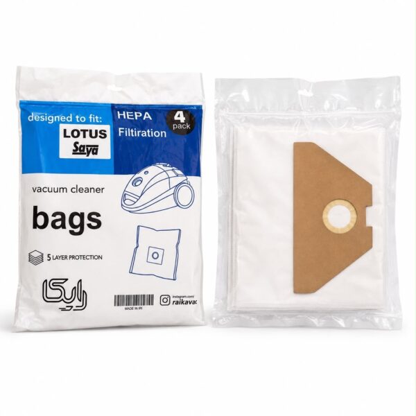 کیسه جاروبرقی رایکا HEPA مناسب Lotus و Saya – بسته ۴ عددی